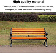 KYTGFH Garden Benches, Patio Bench Park Bench Outdoor Conversation Couch, Garden Terrace Benches, Outdoor Park Benches with Backrest Armrests, Outdoor Anticorrosive Wood Cast Iron Benche,120cm