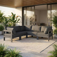 Outdoor Escape Gray Fabric Outdoor Patio Modular Sectional, Weather-Resistant Upholstery, Comfortable Back Height, Easy-to-Clean Material