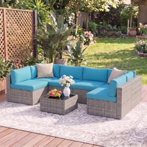 Patio Sectional Furniture Set, Wicker Outdoor Furniture Set for All-Weather