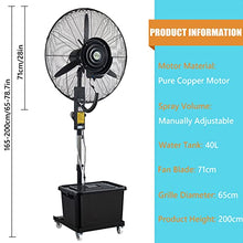 CUTPOIY 80W High Velocity Misting Fan with 90° Oscillation, 3 Speeds & Remote Control Outdoor Cooling for Patio, Garage, Farm, Workshop, Fan Blade 650mm