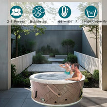 Inflatable Hot Tub Portable PVC Outdoor Spa with Heater Pump and Insulated Cover, Available in 59”, 71”, and 82” Sizes Ideal for Home Backyard Relaxation (Stripe, 82”x82”x26”)
