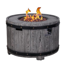 Product Faux Wood Grain Gas Fire Pit Table, Create A Wild Joy Resort On Your Patio with This Fire Pit Table, Antique Black