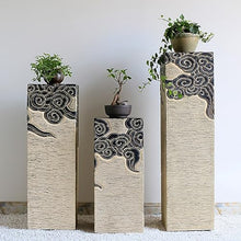 ARCVOX Decorative Columns Pedestal 19.6/27.5/35.4/43.3in, Antique Stone Finish Xiangyun Pattern, Statues for Home Decor, Statue Outdoor Sculpture for Garden (Size : Size L)