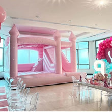 Inmaqui Pink Inflatable Bounce House with Slide and Air Blower