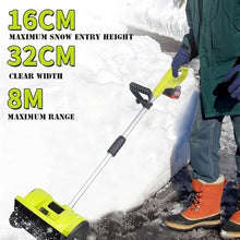 HYUIO Cordless Snow Plow - Electric Snow Shovel with 2 Battery, Outdoor Rechargeable Snow Blower with Adjustable Direction, Snow Thrower 8m Throwing Distance, for School Roads Driveway