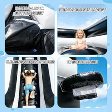 21ft Inflatable Water Slide with Splash Pool & 10M Water Hose & 750W Blower, 100% PVC CommercialHeavy Duty Wet/Dry Inflatable Slide for Kids & Adults, Backyard Outdoor Summer Water PlayBlack(0.8mm)