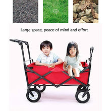 Handcart, Folding Garden Trolley Cart Heavy Duty Wagon Multi-Function Shopping Cart Load：80Kg