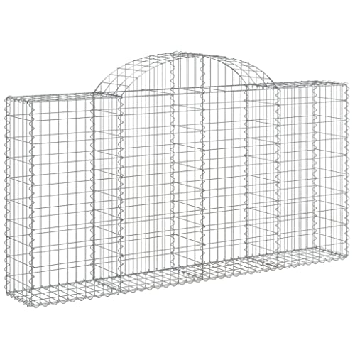 Arched Gabion Baskets 4 pcs Galvanized Iron Outdoor Plant Pots White Black