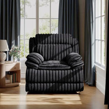 Roundhill Furniture Ardello Manual Recliner with Wide-Wale Corduroy Upholstery, Black