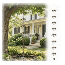 RNLFSP Custom Pure Copper Bird Rain Chain for Garden/Patio/Water Feature