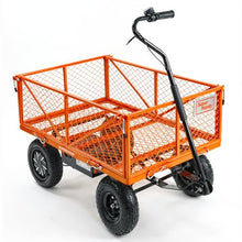 SuperHandy Electric-Assist Garden Cart 5.7 Cu Ft 440lbs Load All-Terrain Orange