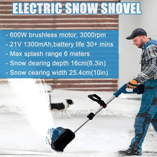 Cordless Electric Snow Shovel,600w Brushless Snow Blower with 93-125cm Telescopic Adjustment Rod, 45° Adjustable Direction, Cleaning Width 25.4cm(10in) | DIY Snow Plow (2batteries)