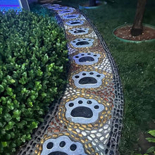 Bear Paw Design Garden Stepping Stones, Outdoor Decorative Path Stones, Round Pavers for Lawn, Walkway, Patio(7PCS)