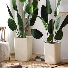 ZOCWJK Planter Pots Plant Pots Straight Rectangular Pure White Large Faux Cement High Models Floor Flower Pots Simple Bottom with Drainage Holes Planters Flower Plant Pot,Medium