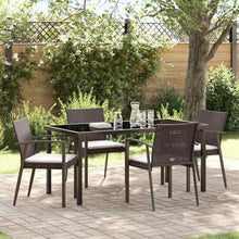 DYRJDJWIDHW Modern Garden Dining Set 5 Pieces Brown Black PE Rattan Outdoor Patio Furniture Set with UV Resistant All Weather Wicker for Terrace Backyard Spring Summer Entertaining