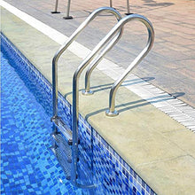 Swimming Pool Ladder Thick 304 Stainless Steel Special Pool Ladder with 3 Layers of Non-Slip Ladder Swimming Pool Ladder with handrails no Embedded/Silver / 59×28×155cm (Silver 59×28×155