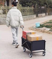 Trolley Cart Garden Cart Portable Collapsible Utility Wagon Folding Garden Trolley Cart Heavy Duty Wagon Shopping Cart Camping Cart Garden Wagon