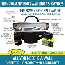 EASYPRO HB35KWEX Vianti Falls Spillway Kit, 35.5" x 6" Spillway, White LED