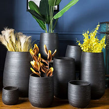 iumLeap Planter Pots Ceramics Flower Pots, Garden Plant Pots with Drainage Holes, Black Thread Decorative Planters for Indoor Outdoor Plants and Flowers Flower Plant Pot, Black-65cm