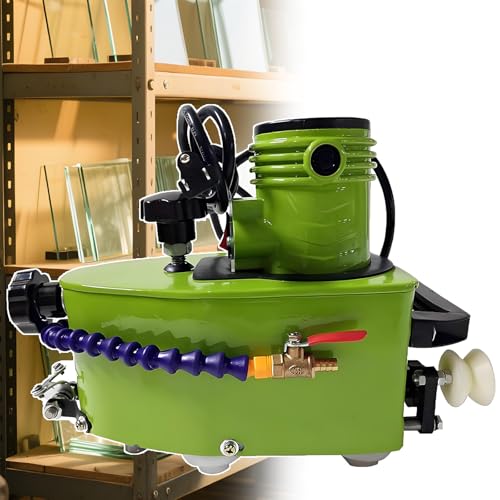 Industrial Electric Glass Edging Machine,800w Portable Small Glass Edger,8000r/Min Glass Grinder,Straight Round Bevelled Glass Edging Grinder,for DIY Diamond Glass Art,10mm