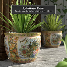 Red Lantern Large 20" Satsuma Porcelain Fishbowl Planter