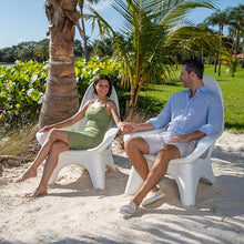 REZVANI FURNITURE STUDIO Tenjam Woosah Chair Set of Two Pool Lounge Chairs White Granite