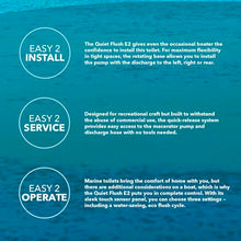 Jabsco Quiet Flush E2 Marine Toilet 12 Volt