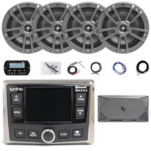 Enrock Marine Infinity PRV-315.2 Bluetooth AM/FM/WB Radio Receiver with 4x 6.5" Gray Speakers