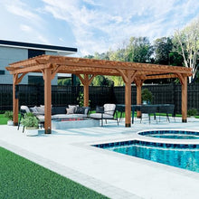 Backyard Discovery Beaumont 24' x 12' Cedar Wood Pergola Kit Light Brown