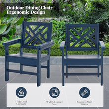 AZXZCS HDPE Outdoor Dining Set,10-Piece Outdoor Table and Chairs Include 8 Dining Chairs and 2 Pcs 62.5" Patio Dining Table with Umbrella Hole (Blue)