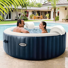 Intex PureSpa Plus 4 Person Portable Inflatable Outdoor Bubble Jet Spa Hot Tub Blue