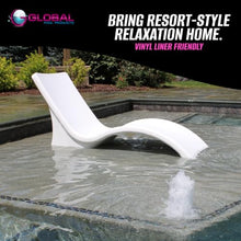 Global Pool Products 2 Set Lounger Chairs – Rotomolded Pool Lounge Chairs, UV-Resistant, Salt & Chlorine Friendly, 300 lb Capacity, White GPP-LF-LC-W