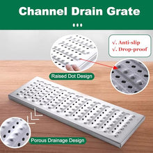 1 2 3 10 Pcs Channel Trench Drain Grate, Flush Mount Grid Drainage Grating - Filters Trash & Debris, Commercial Grade Trenchs Drains System for Kitchens(10 Pack,58x35X2.5cm/22.8x13.8x1in)