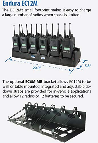 Sandown Wireless Premium Dual Chemistry 12-Bay Mobile Li-Ion/Li-Po Radio Battery Charger for ICOM ID-31E / ID-51A / ID-51E / IP100H