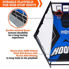 Hall of Games Indoor Arcade Basketball Games Multiple Styles 2-Player Arcade Scoring Display with Rubber Basketball Set 88" Tall Steel Cage Extra Wide Game (W/Poly Backboard)