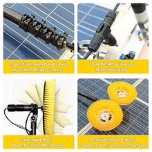 Multifunctional Electric Solar Panel Cleaner with Rotating Double Brush Head, Water Fed Pole Kit for PV Panel Washing, House Siding, Pool Tiles & Outdoor Surface Cleaning, Dual/Single Single Head 2m