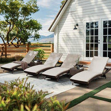 Pamapic 6-Piece Patio Chaise Lounge Set with Adjustable Backrest and Removable Cushion, Outdoor Poolside Lounge Chairs for Backyard, Porch, Garden, Beige