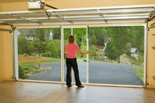 Lifestyle Screens Garage Door Screen (6'Wx7' & 8'H in All Options; 8'Wx7'H in All Options) Pull Down Screen Panel Durable Aluminum Frame Sizes (Sandstone, 8'W x 7'H with 17x20 White Privacy Screen)