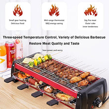 Health BBQ Grill Electric Double Layer with Adjustable Temperature and Drip Tray, Indoor Kitchen Dining Tabletop Griddle BBQ Barbecue Smoke-Free Grill Stove for Kitchen Dinner Festival Cooking,M