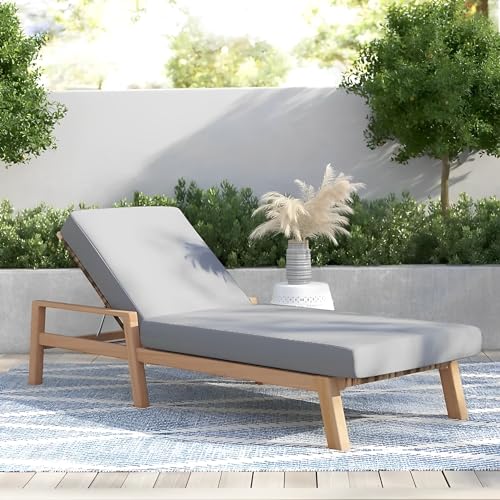 Alveare Home Sao Paulo Teak Outdoor Chaise Lounger Grey