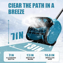 Electric Cordless Snow Blower, Home Snow Blower, Snow Thrower with Adjustable Handle and Length, Foldable storage for Snow Removal,Blue-1Battery