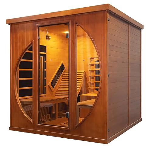 Infrared Sauna Room with Recliner, 2 Person Red Cedar Wooden Home Spa