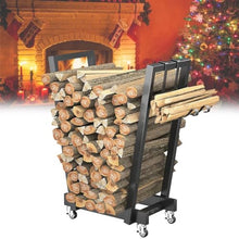 DOIBG Firewood Rack, Heavy Duty Firewood Storage Rack, Firewood Rack Fireplace Tool Rack, Stable Stand, Strong and Sturdy for Indoor Fireplace Hearth Or Outdoor Patio