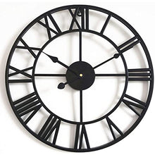 CUTPOIY Wall Clock,Outdoor Clock,Garden Clock,Oversized Rome Numeral Decorative Art Classic Metal Wall Clock, Indoor Silent Clock for Living Room Decor, Fireplace, Office(Black-31.5inch)