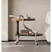 CHmrfvqtus Couch Side Table Movable Rock Board Side Table Living Room Small Apartment Retro Creative Cart