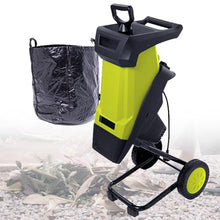 VNATWGOO 2400W Electric Leaf Mulcher Chipper Shredder, Automatic 4500RPM, for 0-40mm Branches, with 50L Collection Bag Yellow