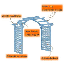 MELPHI Wooden Garden Arch with Gate, Wooden Garden Trellis, Horticulture Garden Arch Arbor for Climbing Planting Plant Stand in Garden Yard Outdoor (Color : White)
