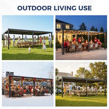 RoyalCraft 12' x 20' Louvered Pergola, Heavy-Duty Aluminum Outdoor Pergola, Metal Hardtop Gazebo with Adjustable Roof for Patio, Deck, Garden, Yard