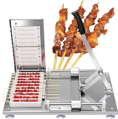 DFTWJMA Manual Mutton Kebab Machine, Stainless Steel Multi-Function Manual BBQ Mutton Machine, Meat Making Machine, Home BBQ Parties for Outdoor Picnic Camping