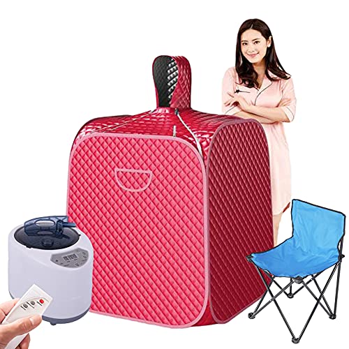DKDZZXHUS 2L Portable Personal Steam Sauna Spa with Chair, 9-Level Temperature Control Timer and Steam Generator